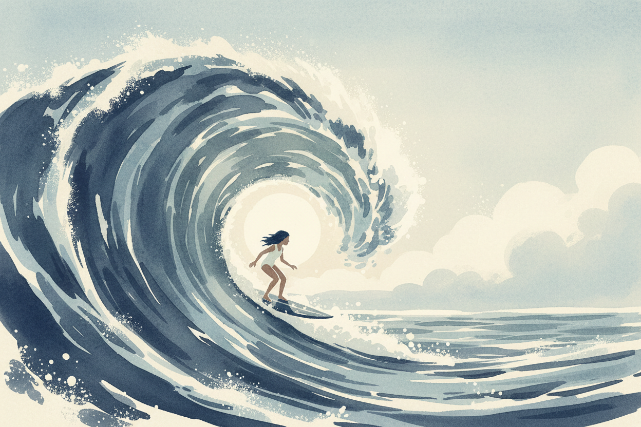 Surferka u talasu